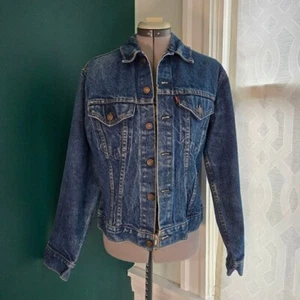 Vintage Kids Levi's 1970s Blue Denim Jean Trucker Jacket Coat Size 20 modern XL - Picture 1 of 7