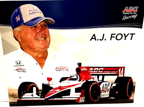 2010 A.J. FOYT ABC SUPPLY CO. INC RACING TEAM OWNER #14 HONDA INDY CAR POSTCARD Cover