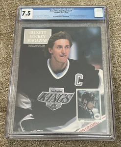 CGC 7.5 BECKETT HOCKEY MAGAZINE #1 WAYNE GRETZKEY & PATRICK ROY COVER 1990 - Picture 1 of 2