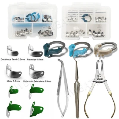 RWBATT Dental Matrix Bands Ring Sectional Matrice Clamp Plier Tweezers Fit Palodent V3