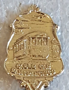 Vintage Cable Car San Francisco Silver Tone Souvenir Spoon Collectible - Imagen 1 de 7