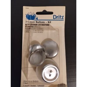 Dritz 3 Button Covers Kit Aluminum 1 1/8" - Picture 1 of 3