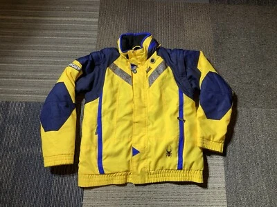Boys Spyder Size 16 Yellow Jacket Ski Snow Hood In Collar Insulated - Image 1 of 4