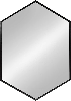 Mcneer Large Hexagon Metal Wall Mirror, 31X22, Black - Image 1 of 4