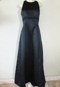 vintage SCOTT McClintock BLACK Satin Formal long Dress size 12 - Picture 1 of 6