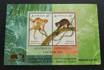 1996 Australia & Indonesia Joint issue Animals Cuscus Overprint MS 澳洲联合印尼发行加盖小全张 - Image 1 of 3
