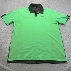 Nike Dri Fit Tiger Woods TW Engineered Polo Shirt Neon Green Mens Size Large L - Picture 1 of 13
