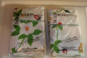 Funda de almohada Suzanne Pleshette J P Stevens Utica bellas artes 2 King blanca floral - Imagen 1 de 2