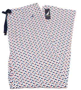 Nautica Men's Fish Fleece Pajama Pants - White/Blue/Orange - Large - MSRP:$42.00 - Picture 1 of 3