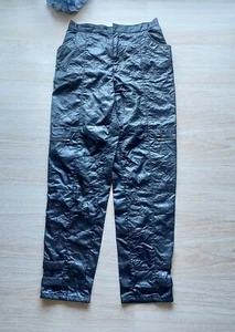 CASO MILANO Cargo Utility Crinkle Pants Zip Lined Black Men 5/6 (Waist 30") - Picture 1 of 11