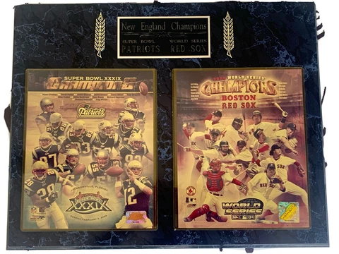 Super Bowl And World Series 2004 Patriots & Boston Red Sox plaque  Cover