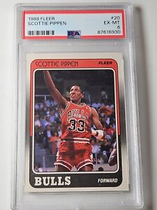 1988 Fleer Basketball #20 Scottie Pippen RC Rookie HOF - PSA 6