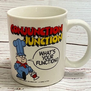 Vintage 1995 School House Rock Conjunction Function Cup Conductor Mug RARE - Picture 1 of 7
