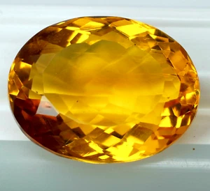 75.20 Ct. Large Yellow Citrine Oval Cut Faceted Loose Gemstone Gifts For Women - Picture 1 of 6