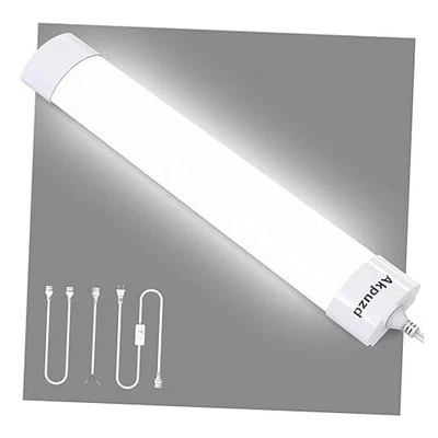 LED Plug in Ceiling Lights, IP66 Waterproof 16W Tube Light with NO/Off 1.4FT - Image 1 of 4