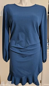 Markenloses blaues Kleid mit Rüschen - Gr. 2XL - Bild 1 von 4