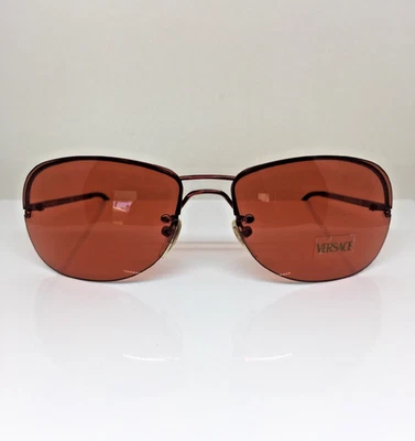 New Vintage Gianni Versace X89 Sunglasses Mod. X89 Col. 56M Reddish Orange Italy - Image 1 of 4