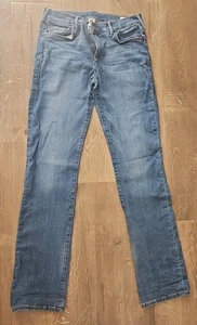 True Religion Jeans Damen 31 Blau Cora Mid Rise Straight Stretch Denim Jeans USA - Bild 1 von 10