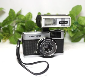 ⭐Olympus Trip 35 Vintage 35mm Film Camera with IMAGE 40 Flash – Good Condition - Picture 1 of 6