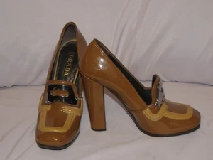 Tacones Prada marrón charol talla 37 1/2 - Imagen 1 de 10