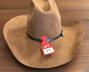 Bailey Cato Brown 7 1/8 Gold Eyelets 2x Leather Strap Western Hat Reg $75 - Picture 1 of 8