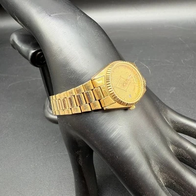 Seiko Pi Beta Phi Quartz Watch Gold Tone Crest Dial Greek Sorority Needs Battery - Image 1 of 4