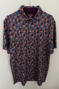 Good Good Golf Shirt Men’s Large Floral All Over Golf Polo Performance Stretch - Picture 1 of 10