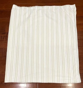 LL Bean gestreiftes komplettes flaches Laken grau gelb Streifen 100% Baumwolle - Bild 1 von 3
