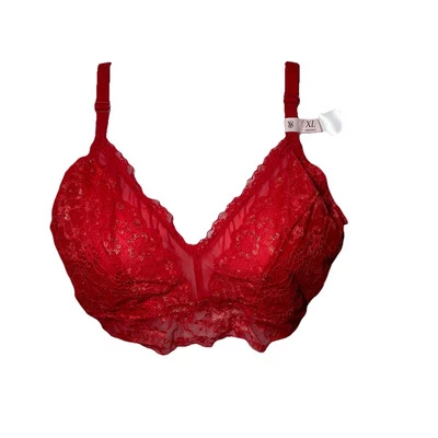 Victoria's Secret Posey Lace Curvy Bralette Size XL Red Wireless Unlined New - Image 1 of 4