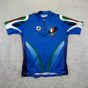 Italia Castelli Cycling Jersey Mens XL Short Sleeve Italian Flag Blue Bicycle - Picture 1 of 11