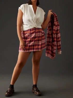 Pantalón corto Anthropologie Maeve a cuadros talla 10T para mujer nuevo con etiquetas Foto 1 de 4