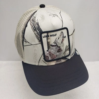 Goorin Bros. Lone Wolf Snow Camouflage Snapback Trucker Hat Cap OSFM NWTs  - Image 1 of 4