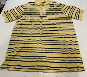 Chaps Shirt Mens Short Sleeve Button Size 2XL Polo Yellow And Blue - Picture 1 of 7