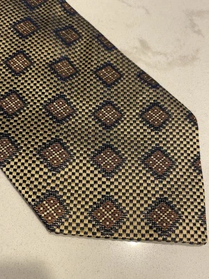 Ermengildo Zegna Men's Silk Tie Patterned Geometric Classic Made In Italy’s - Image 1 of 4