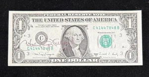 SERIES 1988A $1 SIGNED BY  CONTROVERSIAL TREASURER CATALINA VASQUEZ VILLALPANDO! - Picture 1 of 5