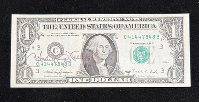 SERIES 1988A $1 SIGNED BY  CONTROVERSIAL TREASURER CATALINA VASQUEZ VILLALPANDO! - Image 1 of 4