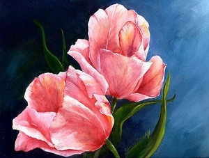 TULIP WALTZ 8X10 FLOWER print by Artist Sherry Shipley - Picture 1 of 1