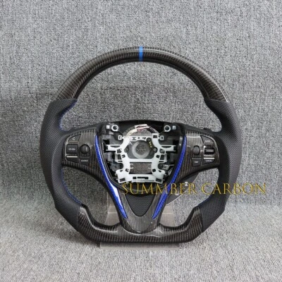 Carbon Fiber Steering Wheel w/Blue Stripe Fits Acura TLX  2015-2020 None Heated - Image 1 of 4