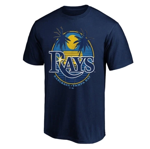 Tampa Bay Rays 2023 Log0 Baseball Summer T-Shirt Gift For Fans Navy Cotton Tee Cover