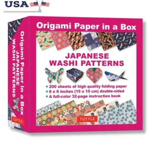 Double Sided Japanese Origami Paper 200 Sheets Washi Patterns Craft Kit New - Picture 1 of 2