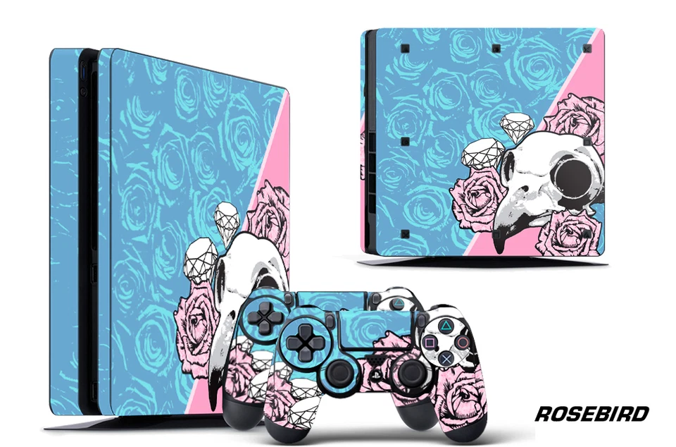Skin Decal Wrap For PS4 Slim Playstation 4 SLIM Console + Controller Stickers RB - Image 1 of 1