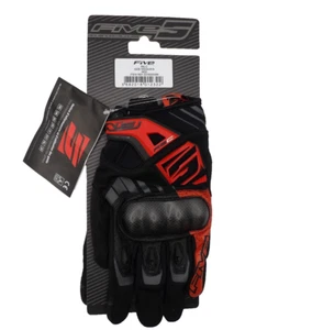 Five5 RS-C Motorcycle Gloves Black Red Street Bike Size Medium 9 Men's - Picture 1 of 12