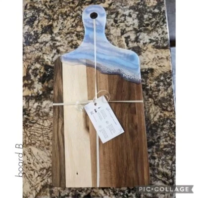 Charcuterie Board Handmade Acacia Wood Epoxy Resin Gift - Image 1 of 4