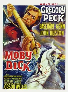 Moby Dick 1956 Gregory Peck cult movie poster reprint 18x12 inches - Picture 1 of 1