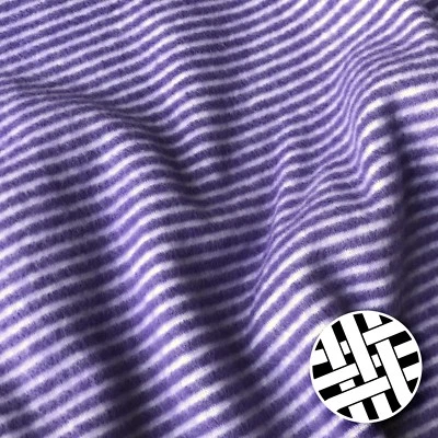 Polar Fleece Fabric Purple Stripes Extra Soft Double Brushed - Sold by the Meter - image 1 of 2
