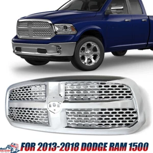 For 2013 2014 2015 2016 2017 2018 Dodge Ram 1500 Laramie Front Grille Chrome - Picture 1 of 9