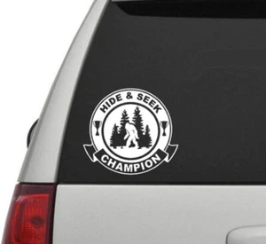 BERRYZILLA Bigfoot Hide and Seek Champion Decal Funny Sasquatch Vinyl Sticker - Picture 1 of 3