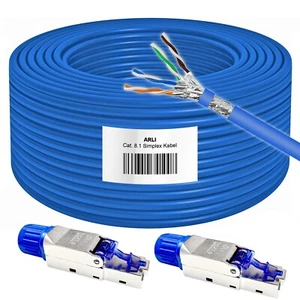 25m Cat8 Verlegekabel Cat 8.1 Netzwerkkabel 2x RJ45 Netzwerkstecker Werkzeuglos - Bild 1 von 12