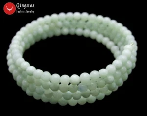 Brazalete envolvente de alambre de acero amazonita azul redondo de 4-5 mm para mujer joyería 28"" br444 - Imagen 1 de 6