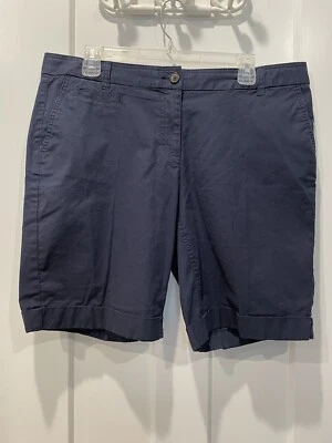 Boden Women's Chino Shorts Size 12 12L Navy Cuffed - Image 1 of 4